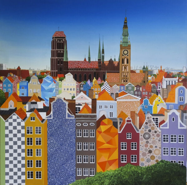 Gdańsk 100x100cm akryl , plotno,2023