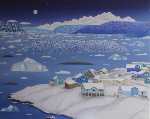 Arctic Island, 100x80cm,akryl, płótno,2023